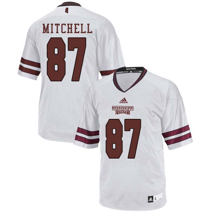 Men #87 Osirus Mitchell Mississippi State Bulldogs College Football Jerseys Sale-White